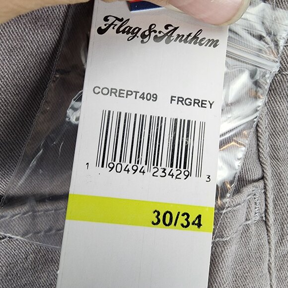Flag & Anthem Pants Mens 30x34 Gray Stretch Nashville Straight *NWT* - Picture 3 of 15